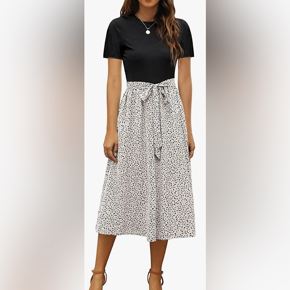 Black and white dress.